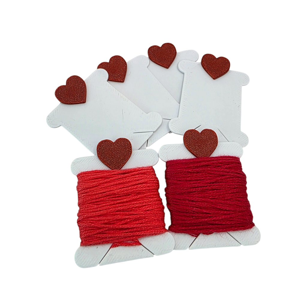 Set 6 - Bobine pentru ata de brodat cu inimioare
