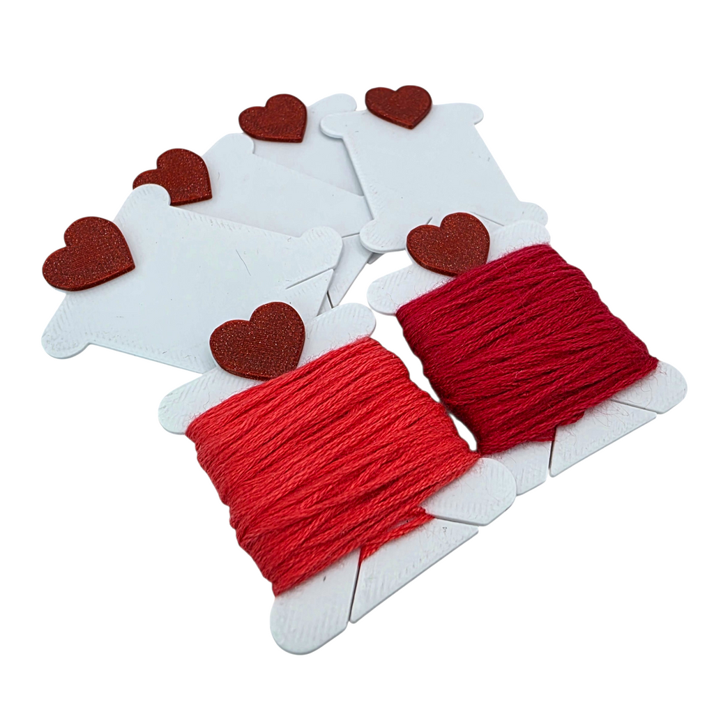 Set 6 - Bobine pentru ata de brodat cu inimioare