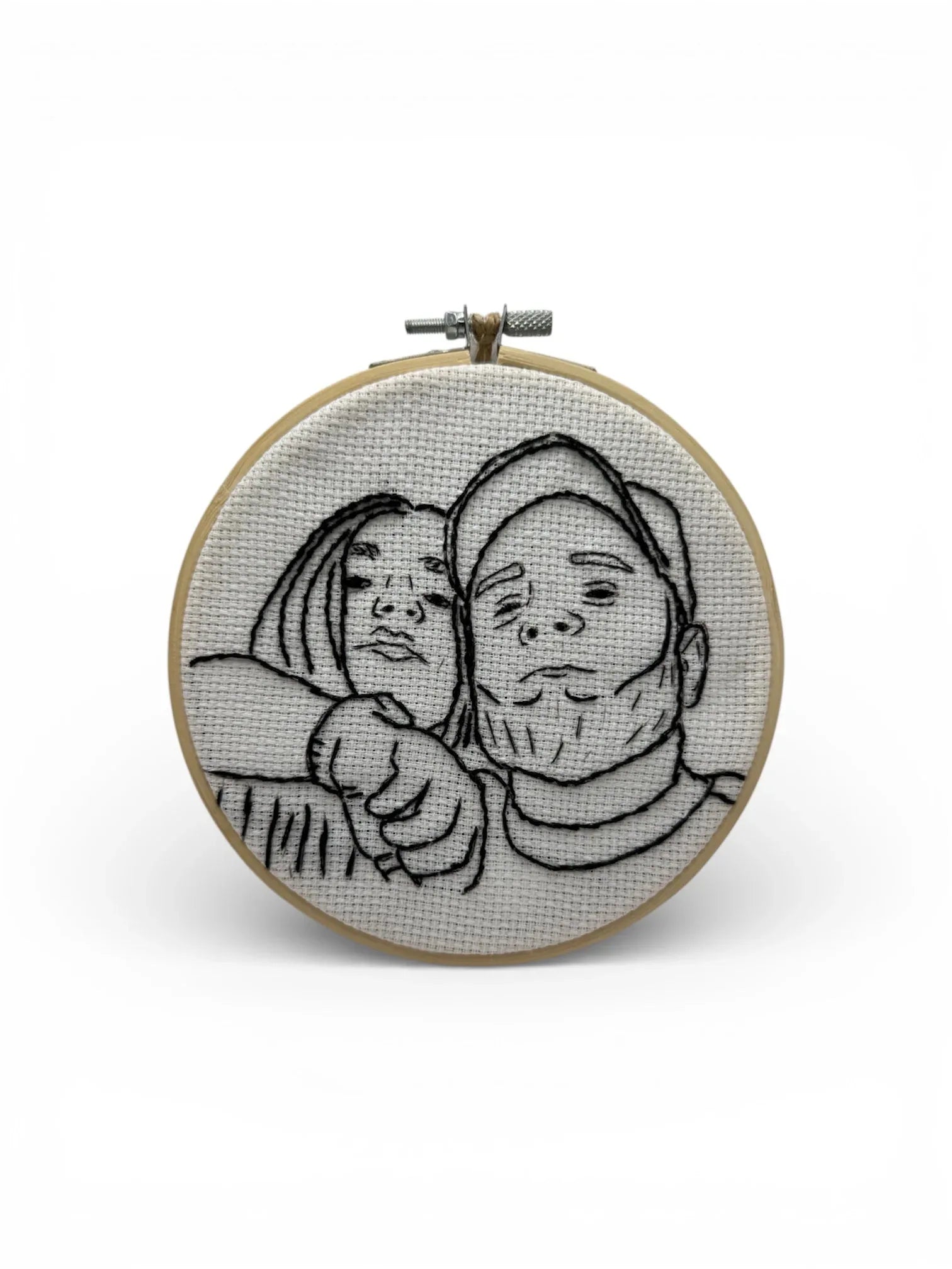 Portret brodat personalizat - handmade - Creatii Din Suflet