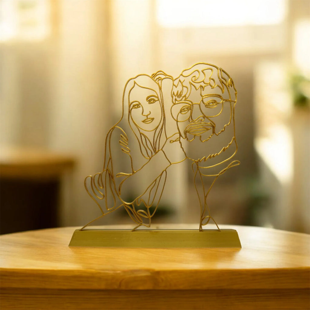 Portret Personalizat "One Line Art" – Sculptură 3D după fotografia ta - Creatii Din Suflet
