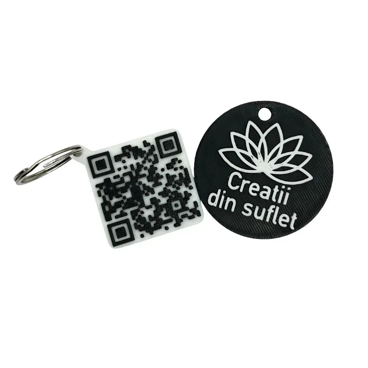 Breloc printat 3D cu cod QR personalizat - Creatii Din Suflet