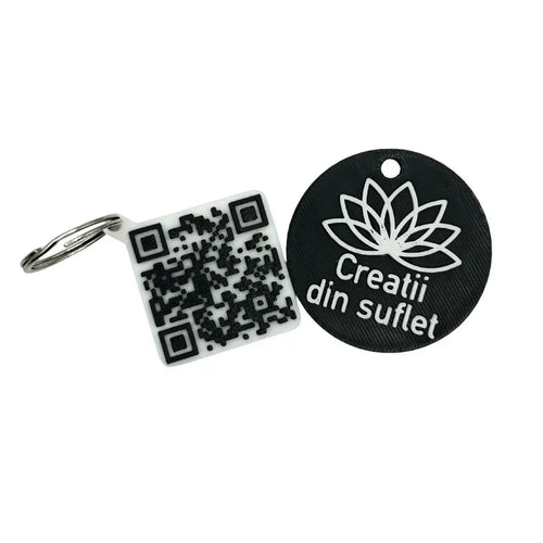 Breloc printat 3D cu cod QR personalizat - Creatii Din Suflet