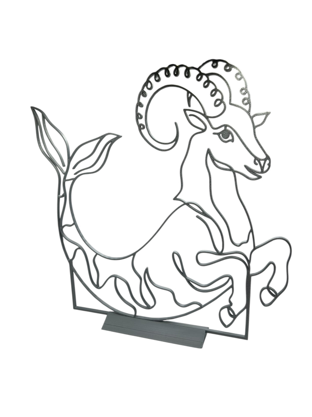 Capricorn OneLineArt – Sculptură Decorativă Zodie 3D