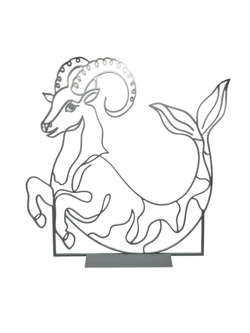 Capricorn OneLineArt – Sculptură Decorativă Zodie 3D