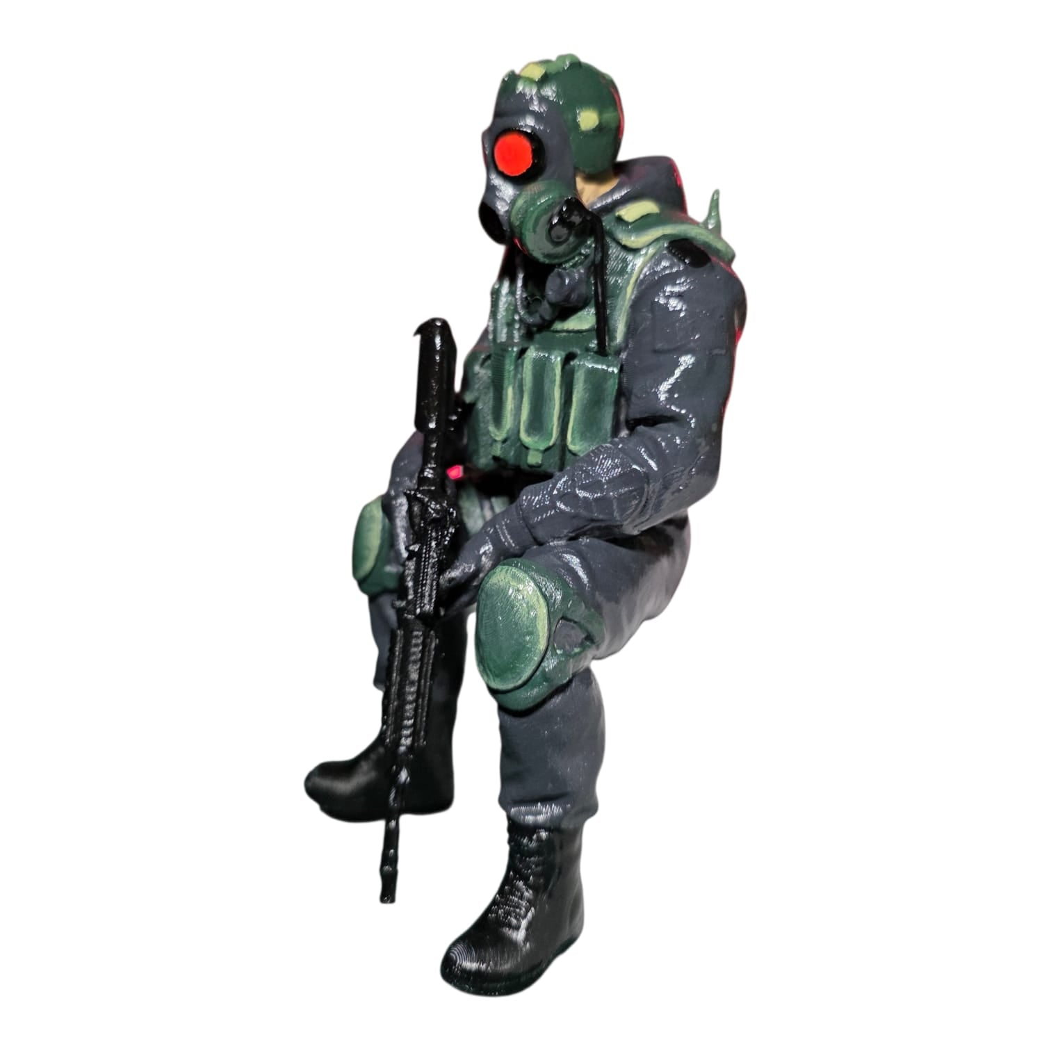 Agent Tactic cu Mască de Gaze – Figurină 3D Imprimată