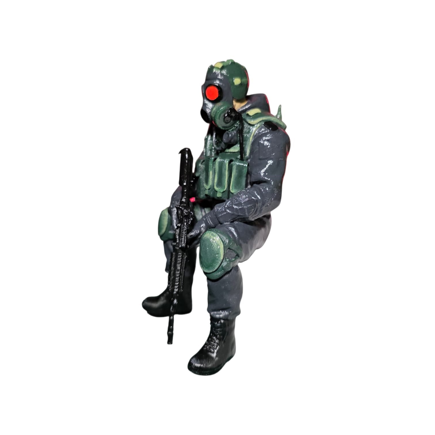 Agent Tactic cu Mască de Gaze – Figurină 3D Imprimată